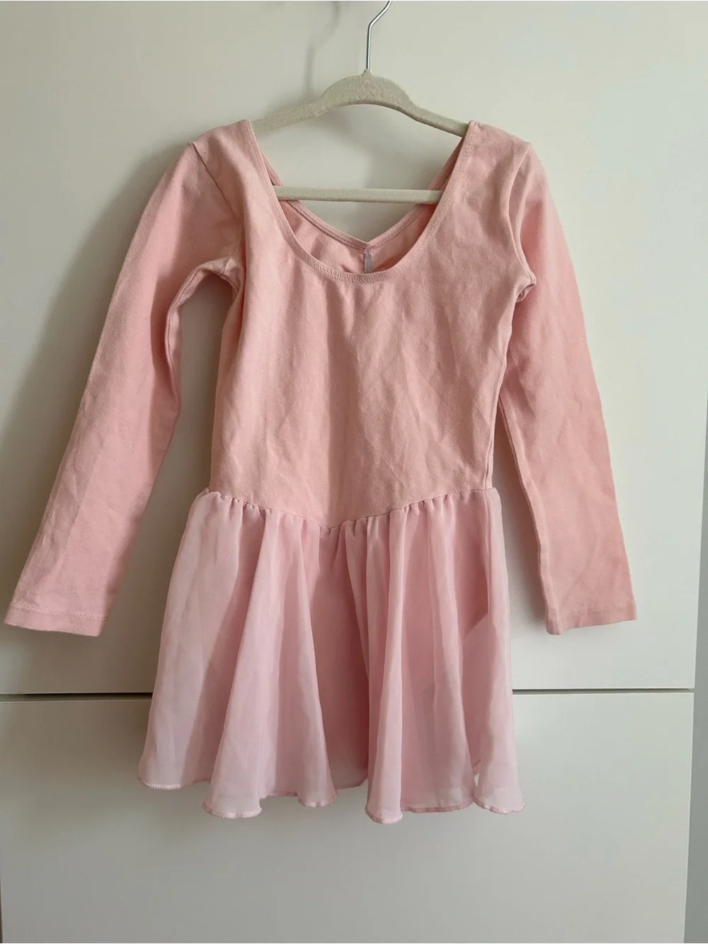 Pink Long Sleeve Ballet Practice Dress